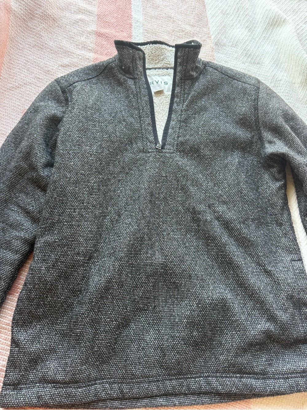 Orvis Men's Charcoal Gray Half-Zip Sweater